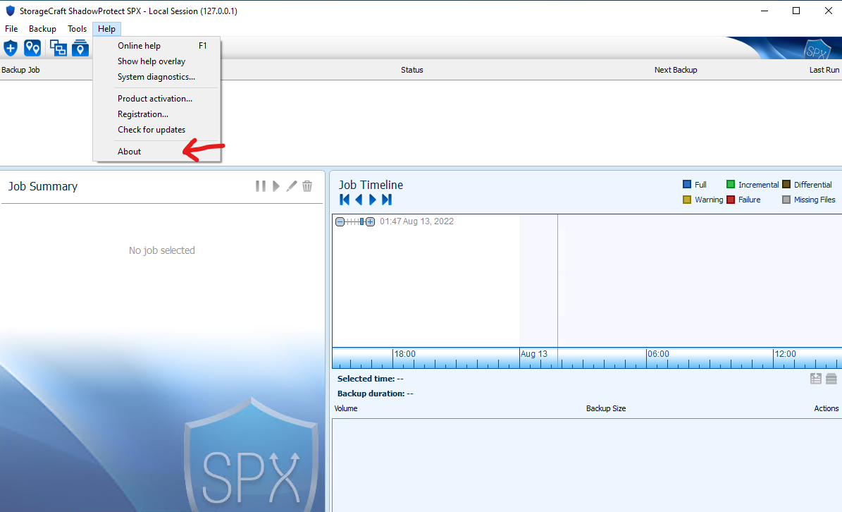How To Find the Version of ShadowProtect, SPX or ImageManager
