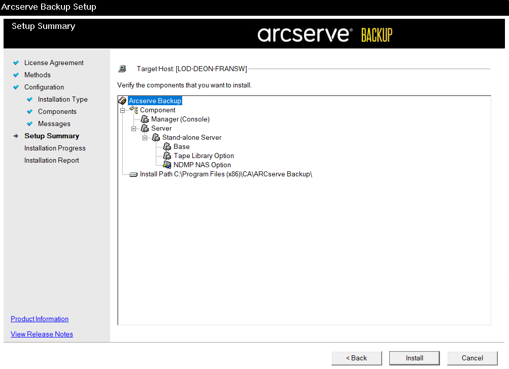 How to install Arcserve Backup NDMP NAS Option?