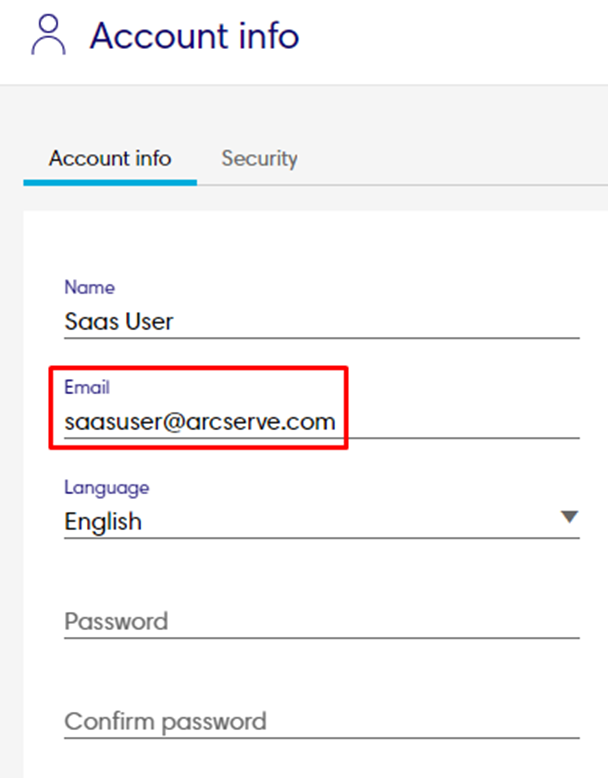Arcserve SaaS Backup How to update the email address of the primary login account?